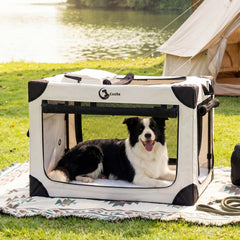 Cozila portable collapsible crate for large dogs with quick setup and travel-friendly design.