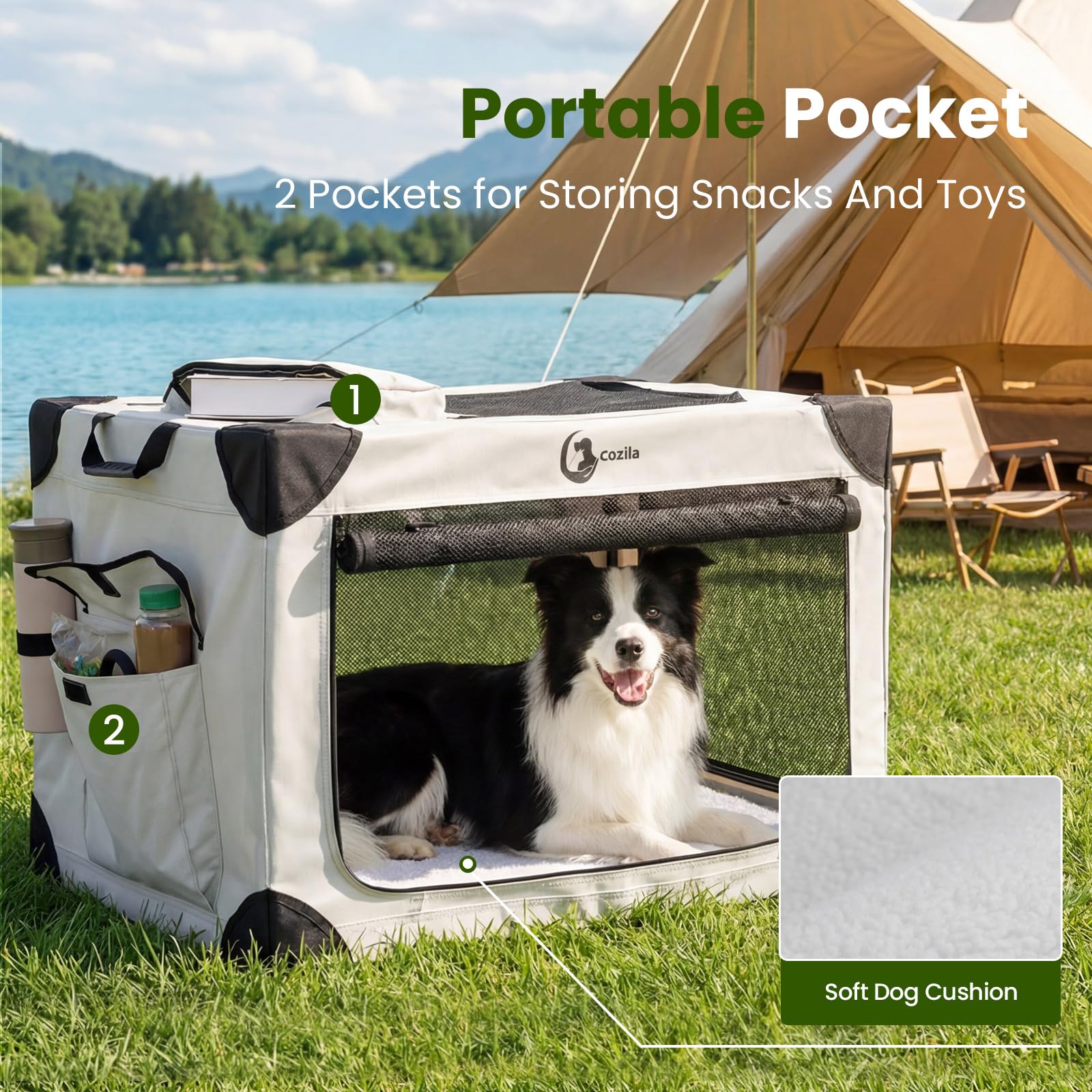 Cozila waterproof fabric supports outdoor use by protecting against moisture.