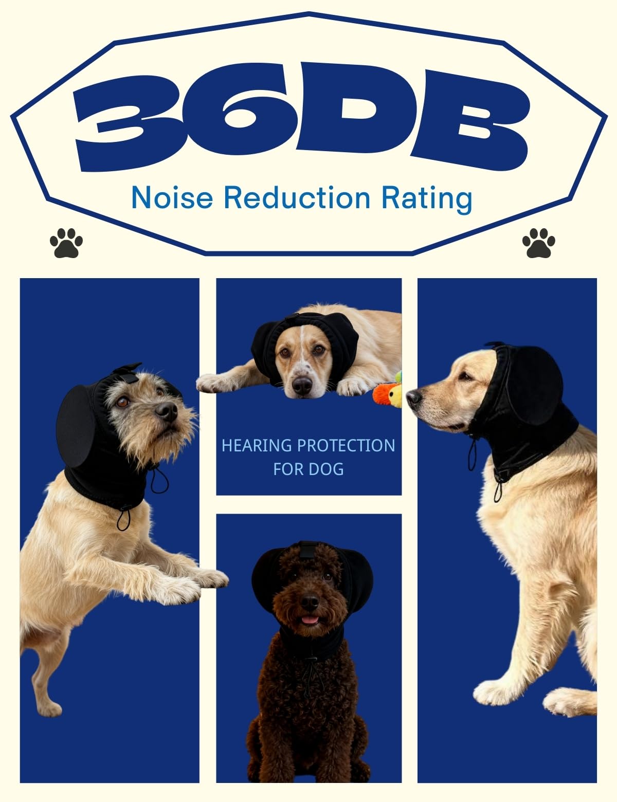 Cozinus dog headphones flexible connection design for quick, comfortable fit.