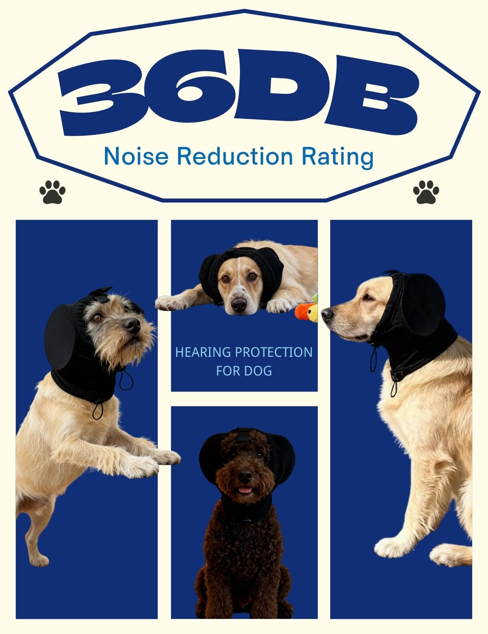 Cozinus dog headphones flexible connection design for quick, comfortable fit.