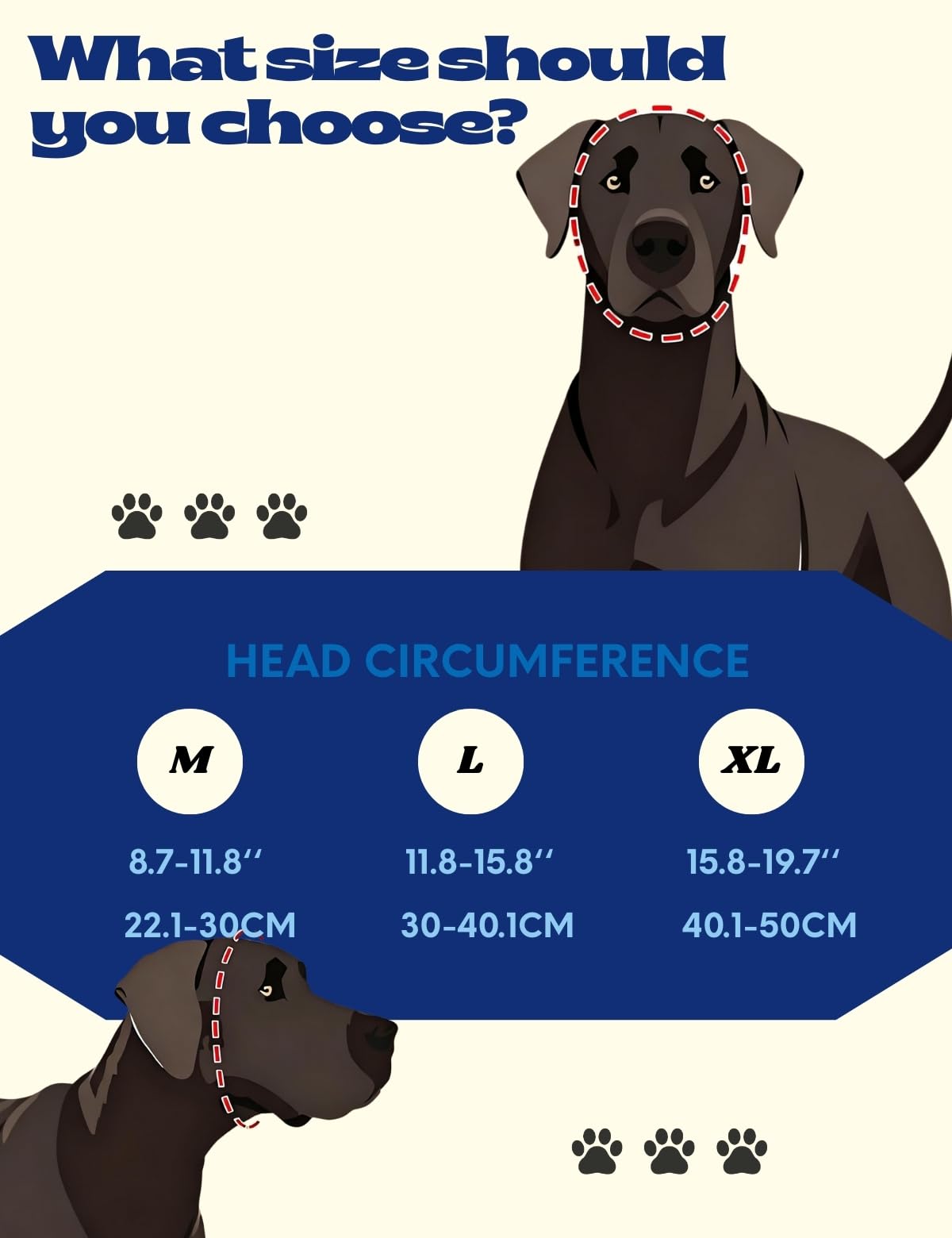 Cozinus dog headphones available in multiple sizes for all breeds.