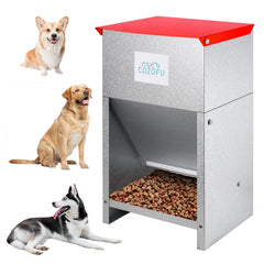 COZOFU Dog Feeder front view highlights sturdy design for indoor or outdoor use.