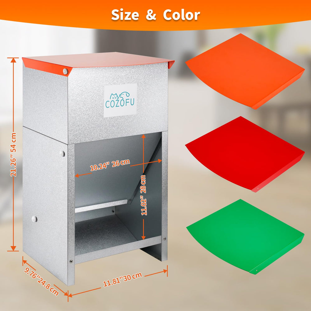 COZOFU dog feeder designed for outdoor use under a covered area