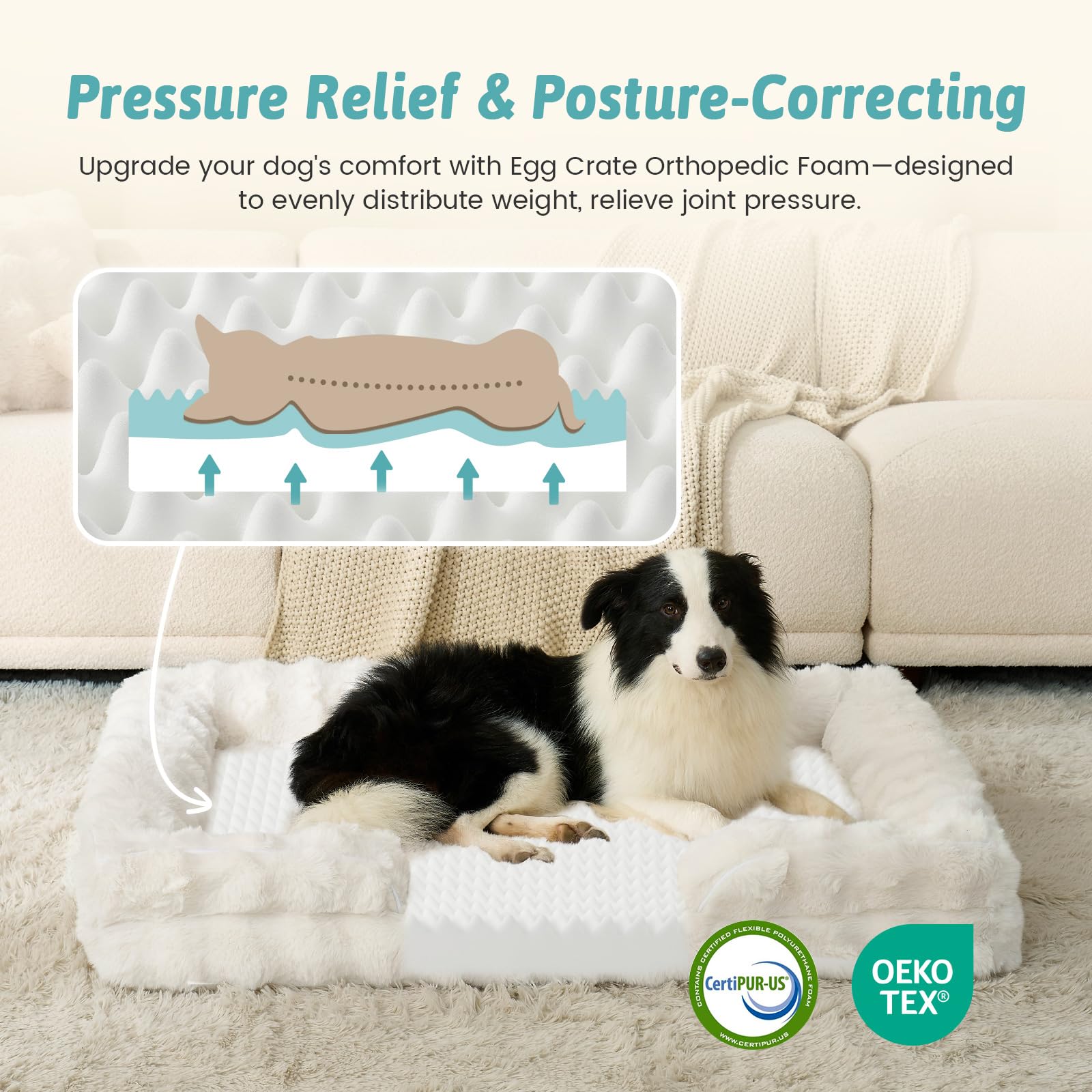 COZY KISS 3-sided bolster bed supports neck and head for restful sleep