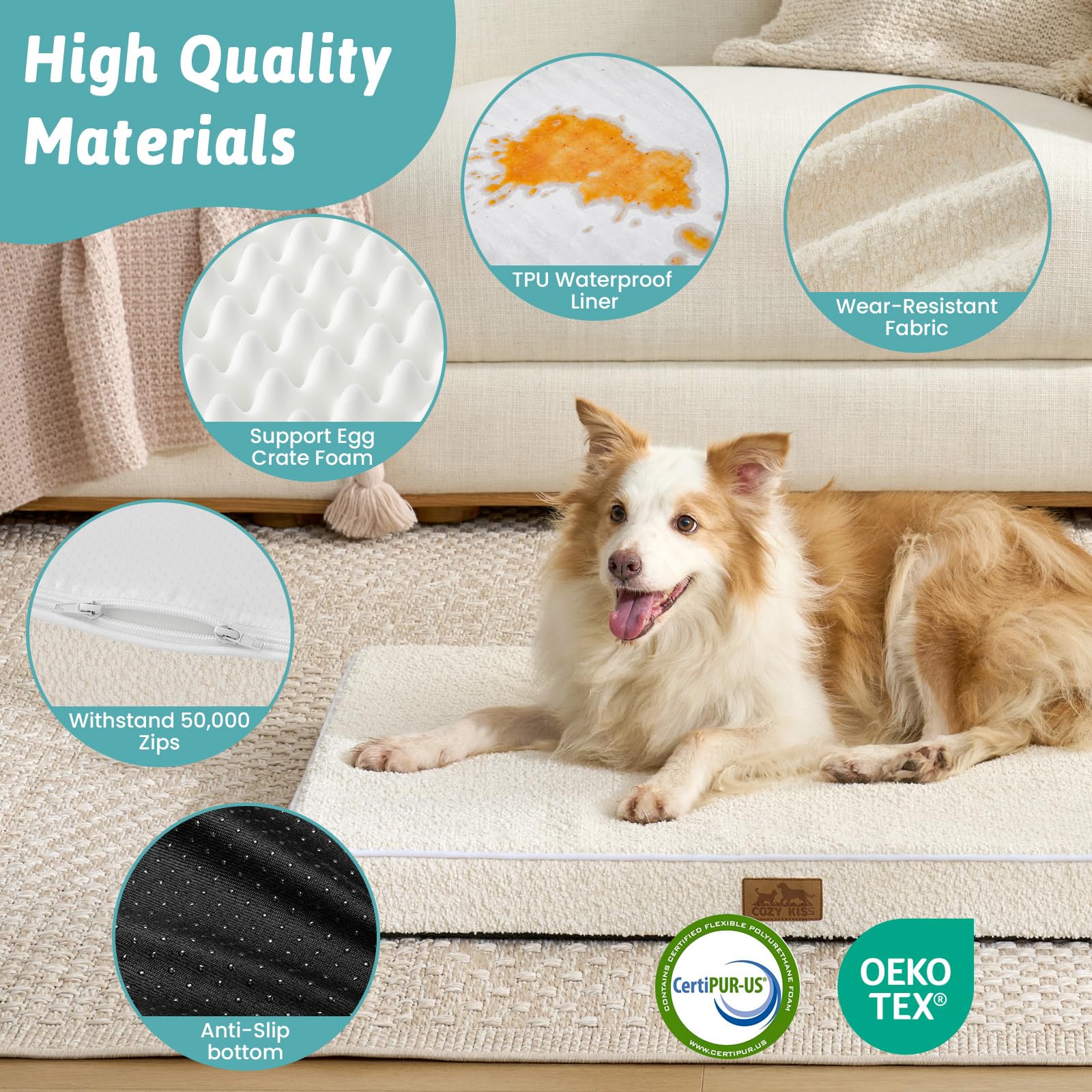 COZY KISS anti-pill fabric texture resists wear for long-lasting use.
