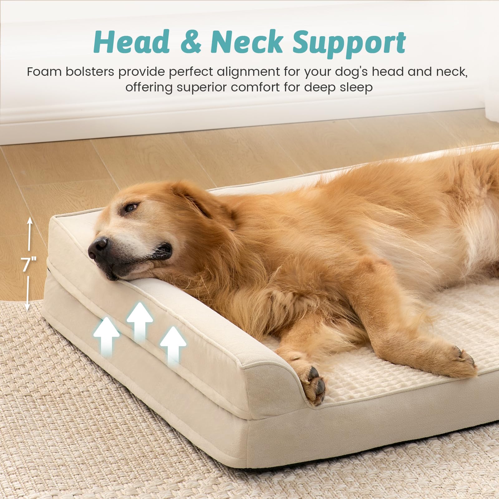 COZY KISS non-slip base keeps the bed steady on any floor.
