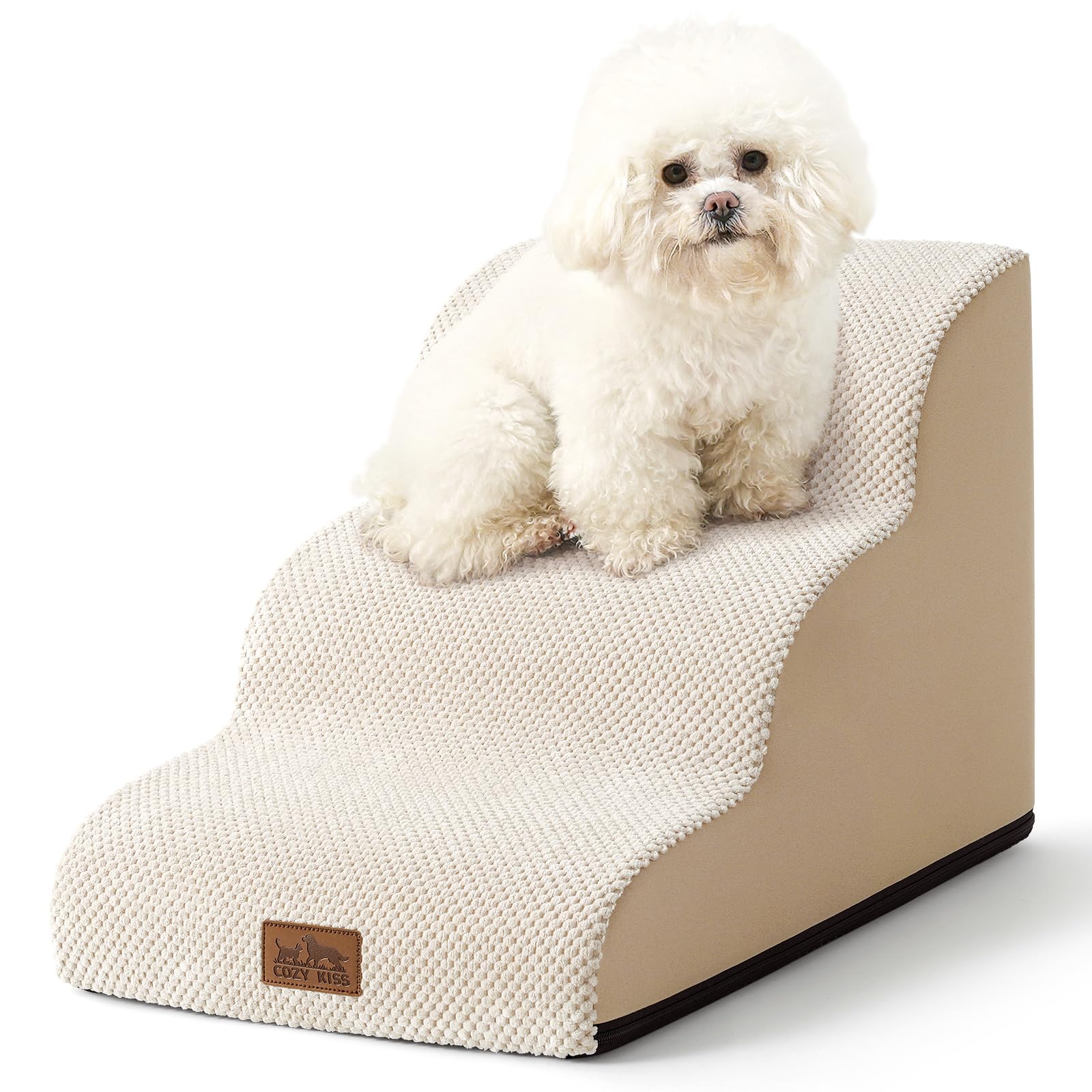 COZY KISS dog stairs curved 2-step design for safe puppy access