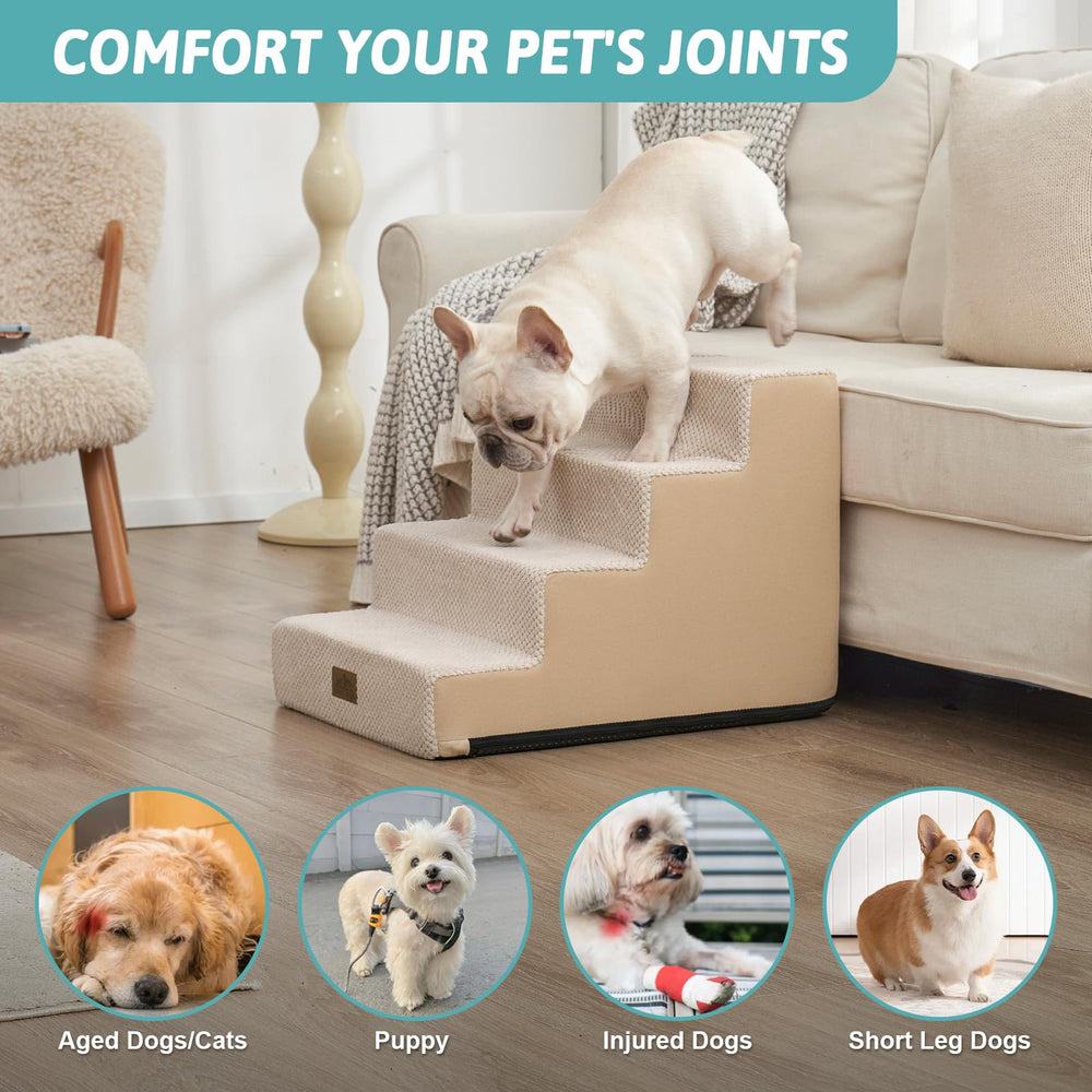 COZY KISS dog stairs 3- to 4-step option fits low furniture