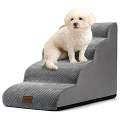 COZY KISS dog stairs with curved four-step design for gentle puppy access to furniture