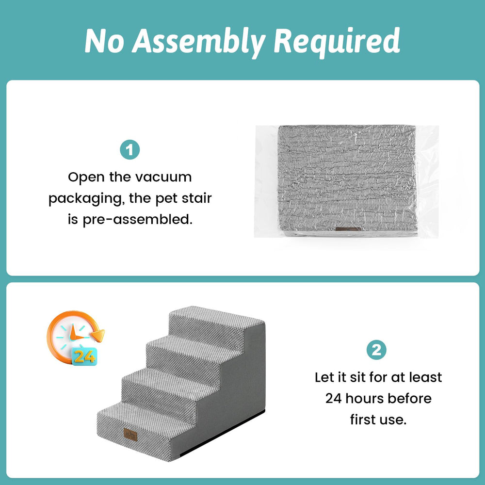 COZY KISS dog stairs dimensions 15.7x23.6x15.7 in grey