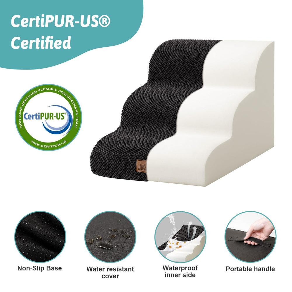 COZY KISS dog stairs with foam-core supports pets up to 80 pounds