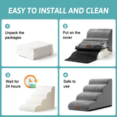 COZY KISS dog stairs leakproof top layer keeps paws dry during use