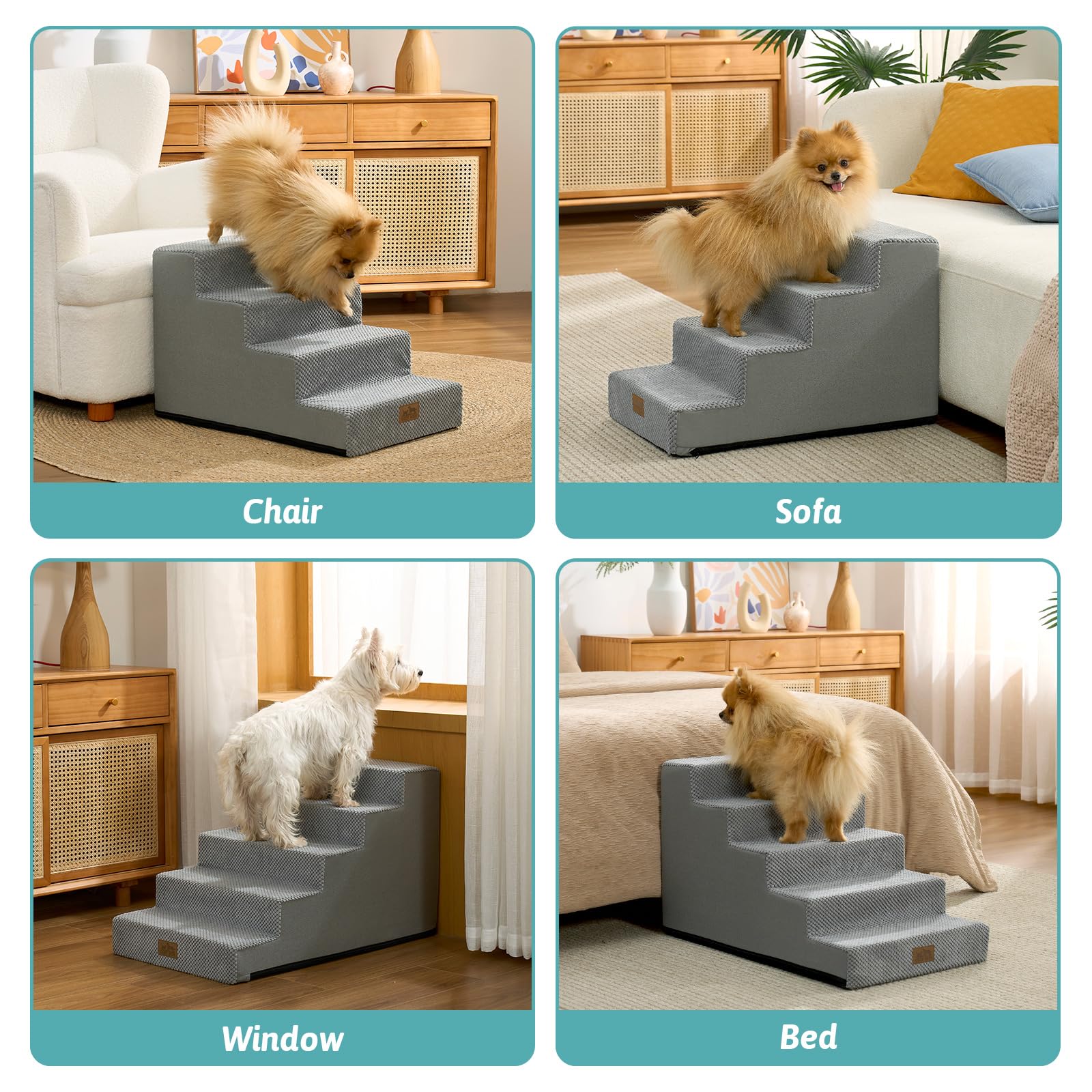 COZY KISS no-assembly dog stairs ready to use