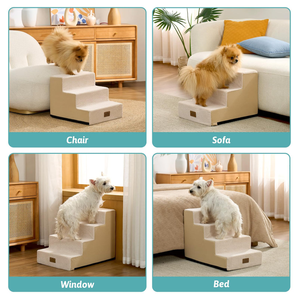 COZY KISS dog stairs non-slip base keeps steps stable