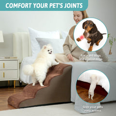 COZY KISS dog stairs non-slip base for stable footing on floors.