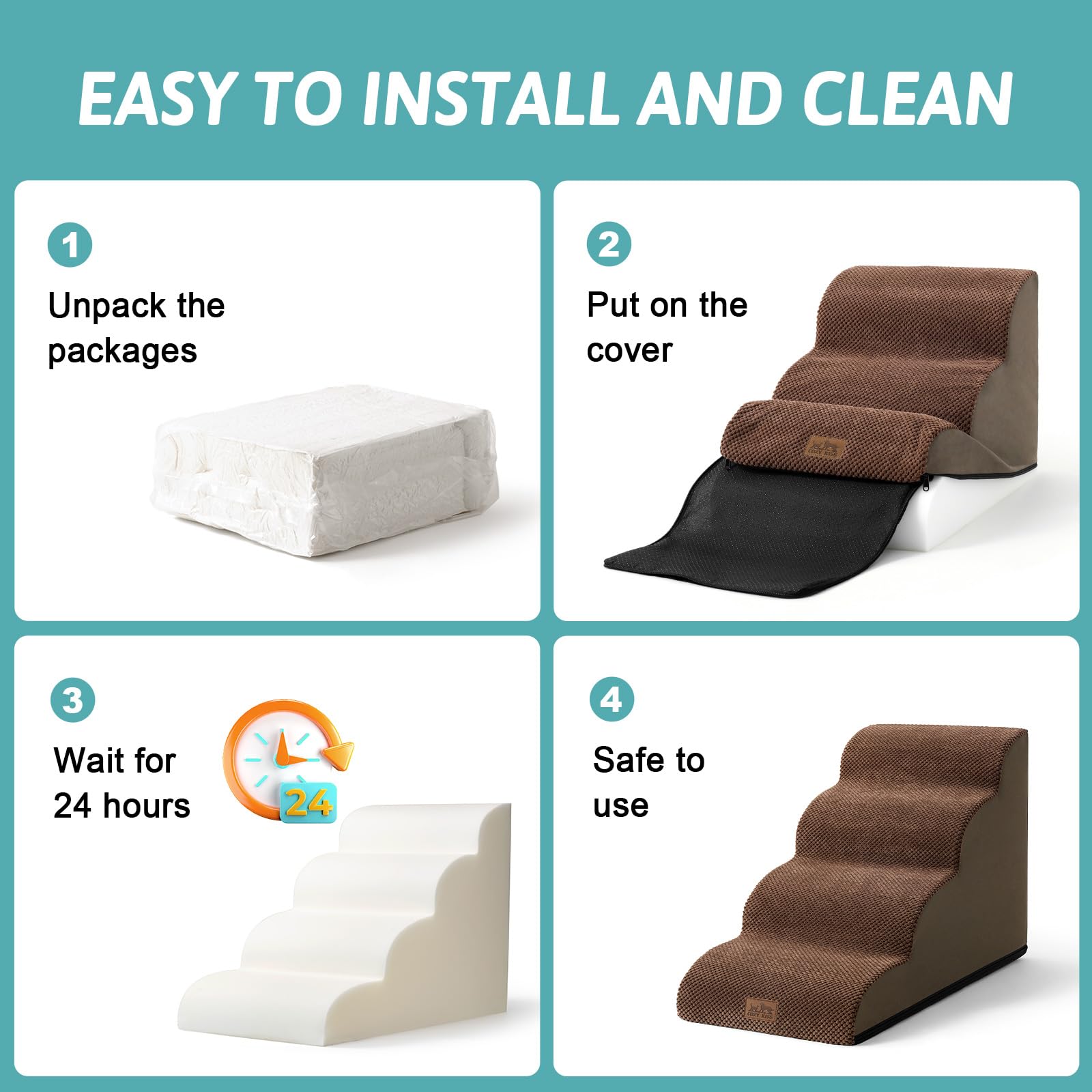 COZY KISS non-slip bottom keeps stairs steady on floors