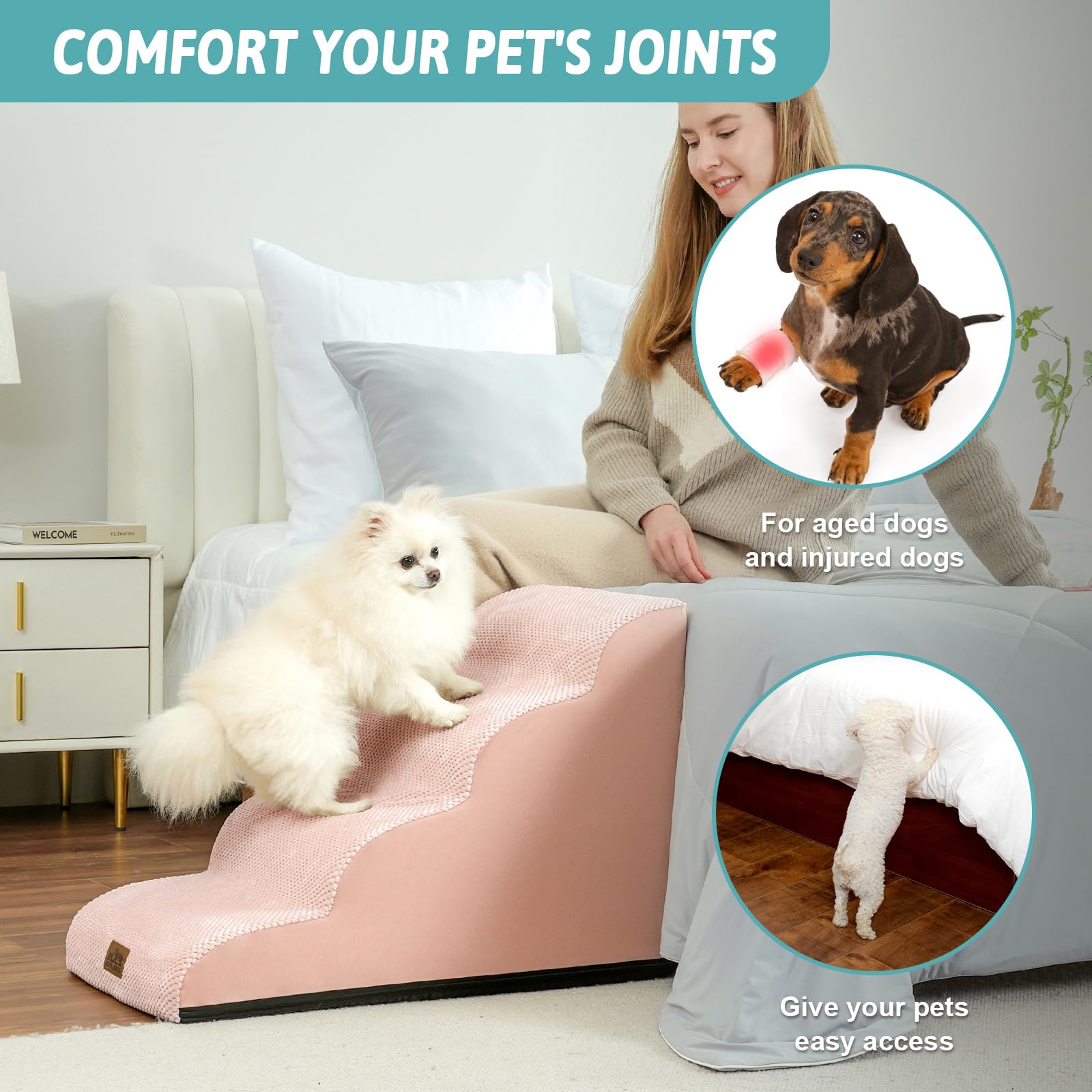 COZY KISS puppy-friendly close-up of soft curved steps