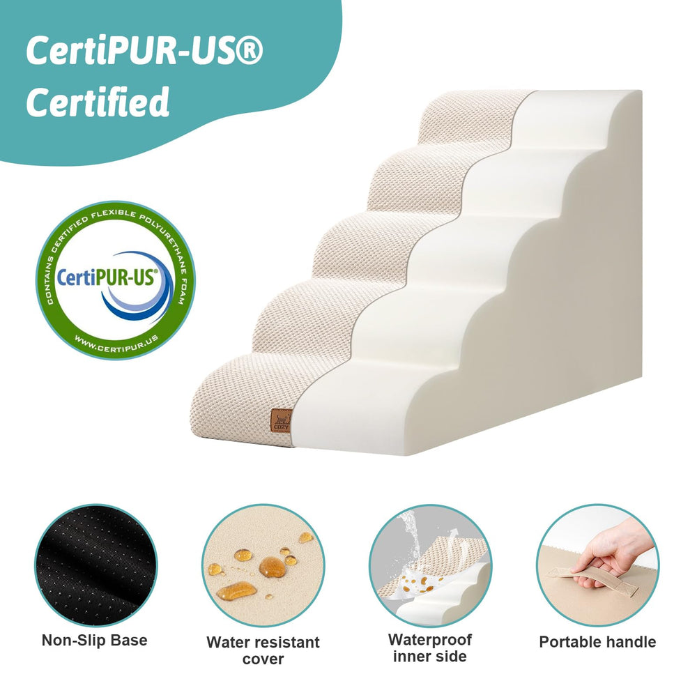 COZY KISS dog stairs removable cover easy to machine wash.
