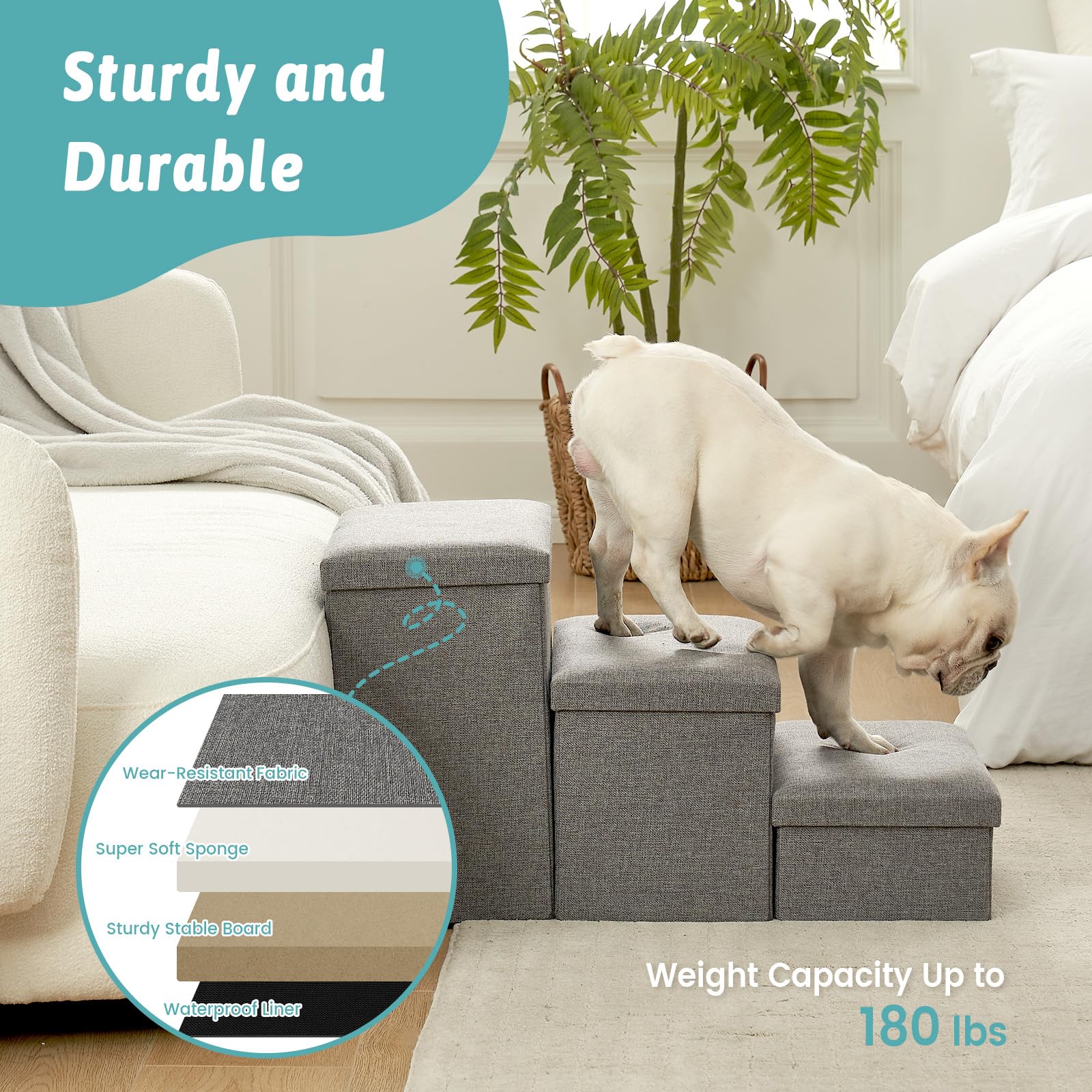 COZY KISS supports up to 180 lbs for dogs of all sizes