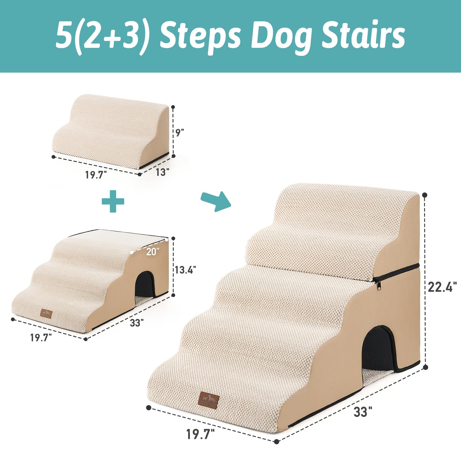 COZY KISS stairs close-up, dense foam support reduces joint impact