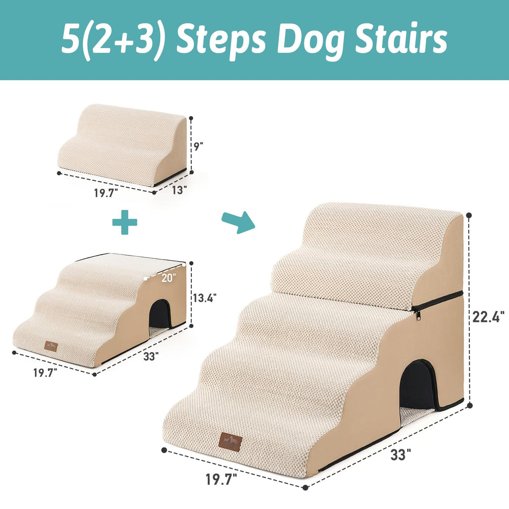 COZY KISS stairs close-up, dense foam support reduces joint impact