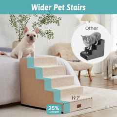 COZY KISS five-tier dog stairs enable easy elevation for pets.
