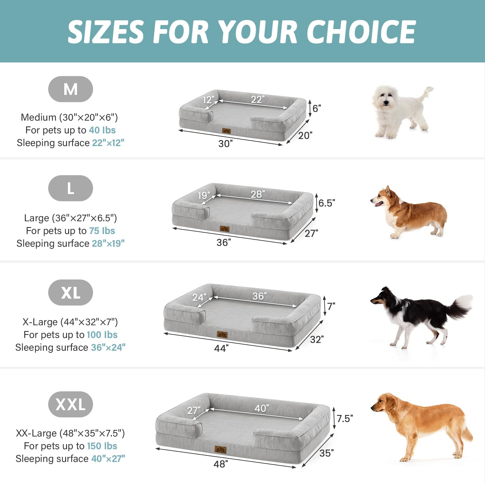COZY KISS orthopedic foam bed provides joint support for large dogs