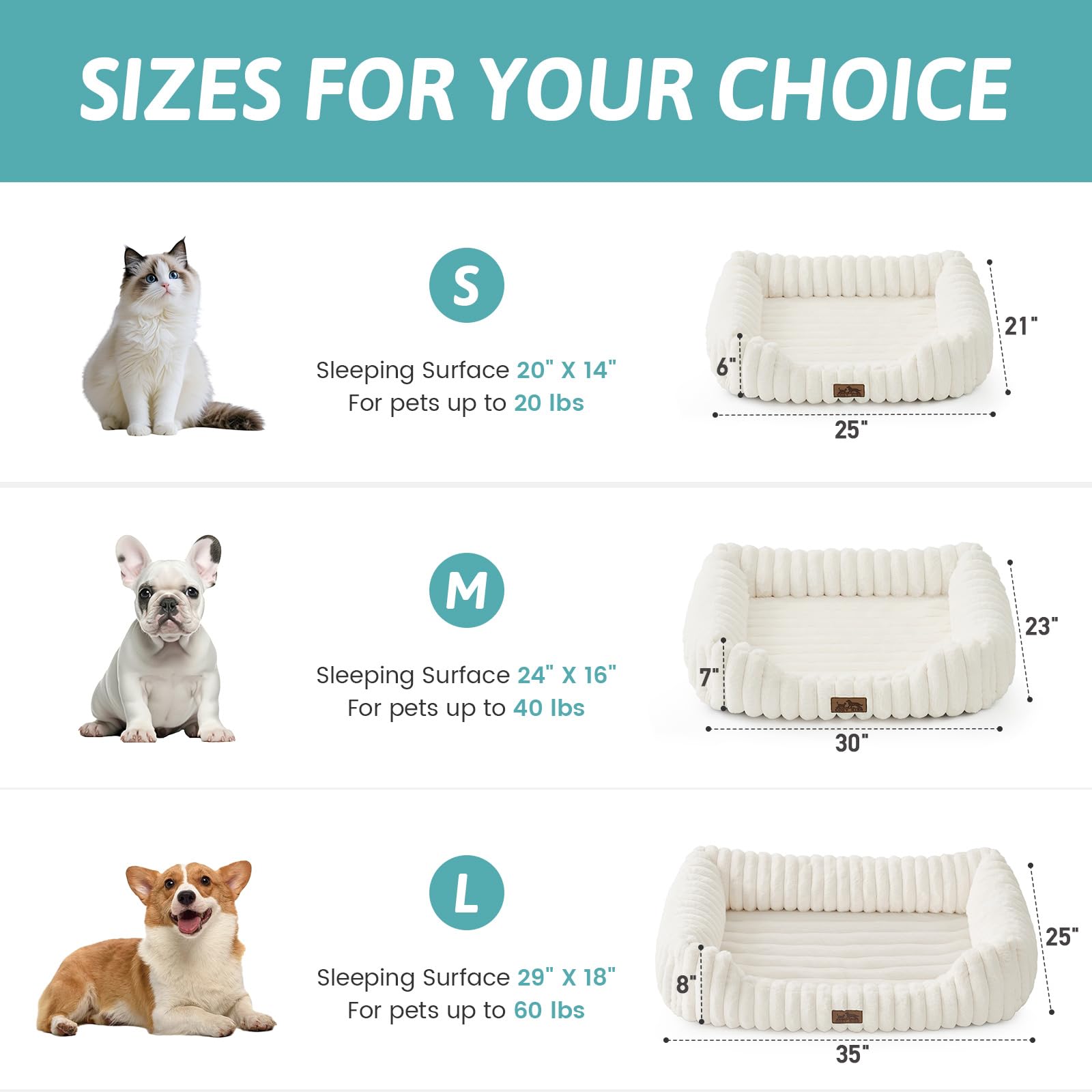 COZY KISS rectangular pet bed plush interior photo for cats and dogs
