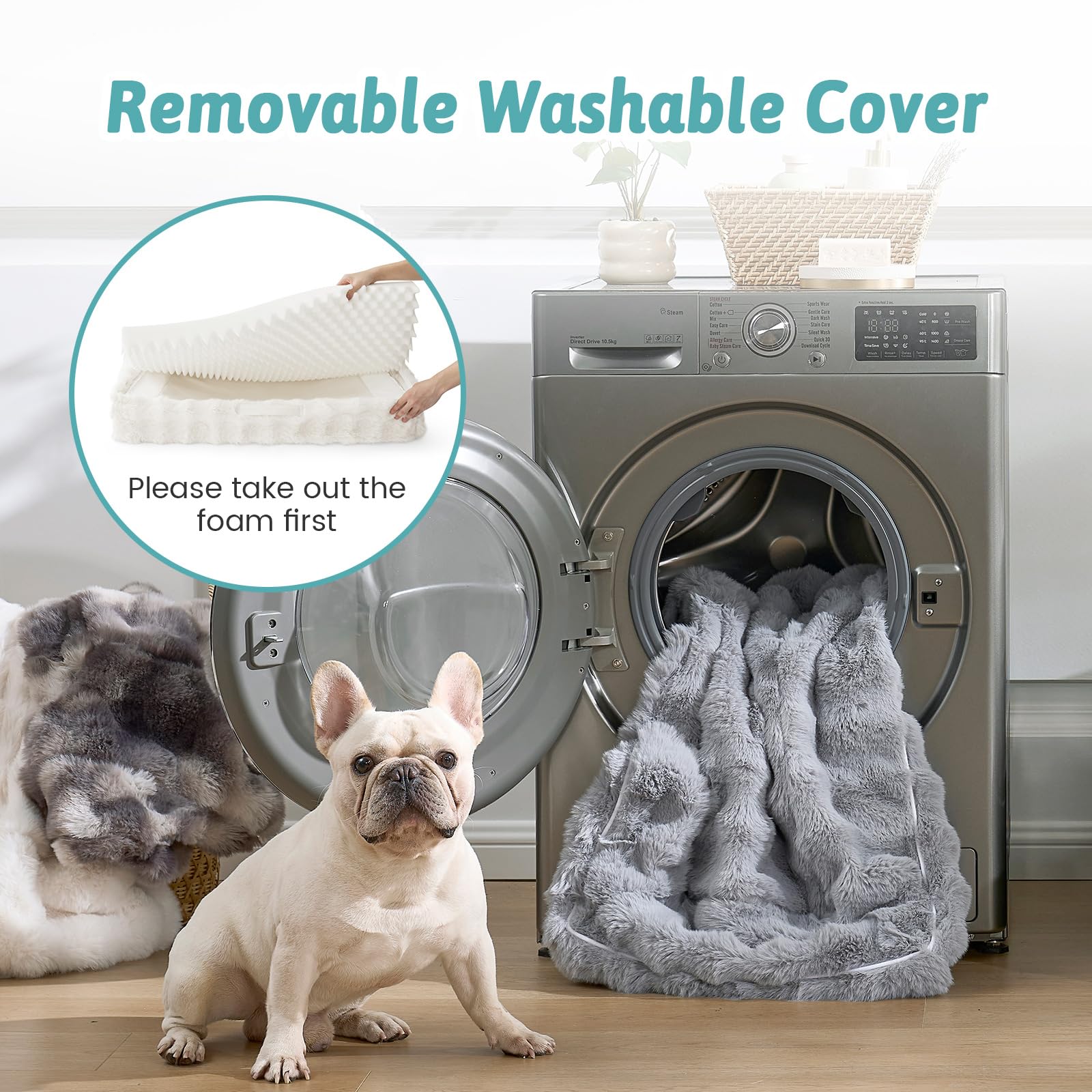 COZY KISS removable cover is machine washable for easy cleaning