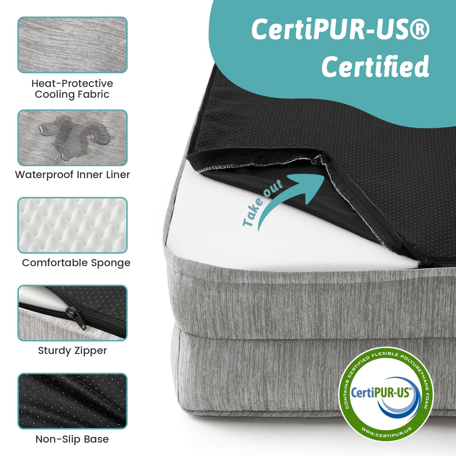 COZY KISS removable washable cover makes cleaning easy.