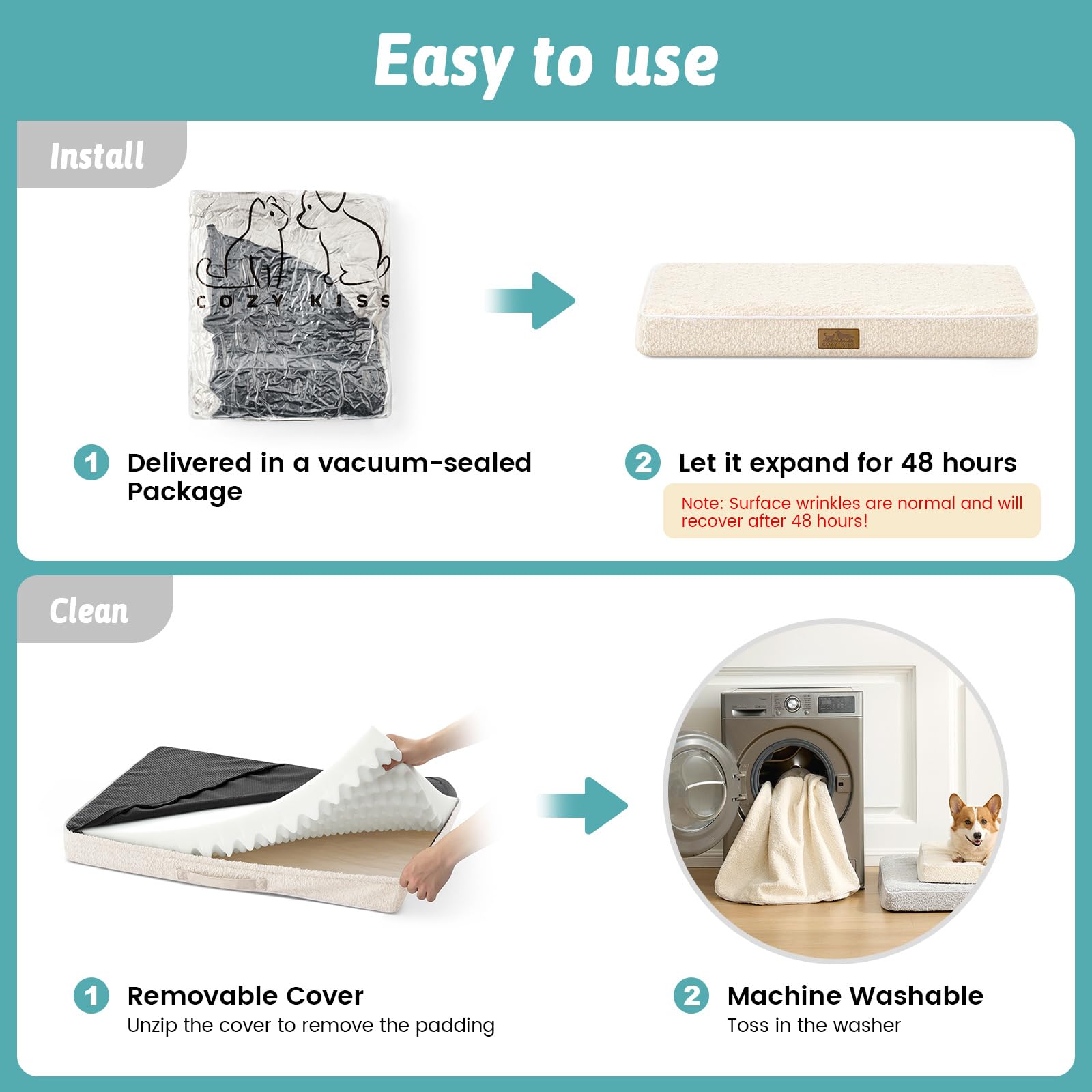 COZY KISS travel-friendly bed compact size ideal for trips.