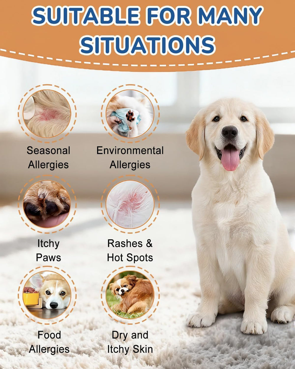 Cozyfun Dog Allergy Chews unopened packaging on shelf