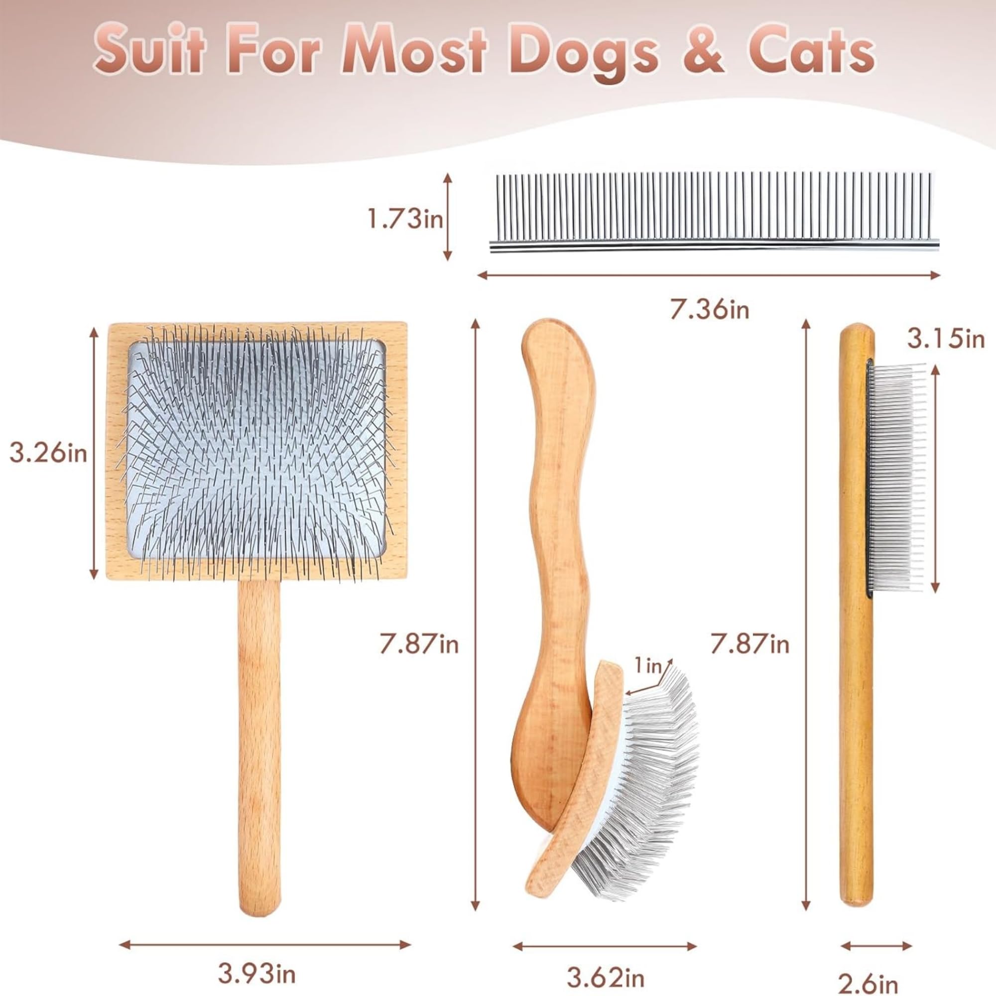 COZYGIFT pet brush set stores neatly for next session.