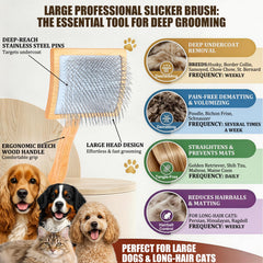 COZYGIFT stainless steel pet comb removes loose hair quickly.