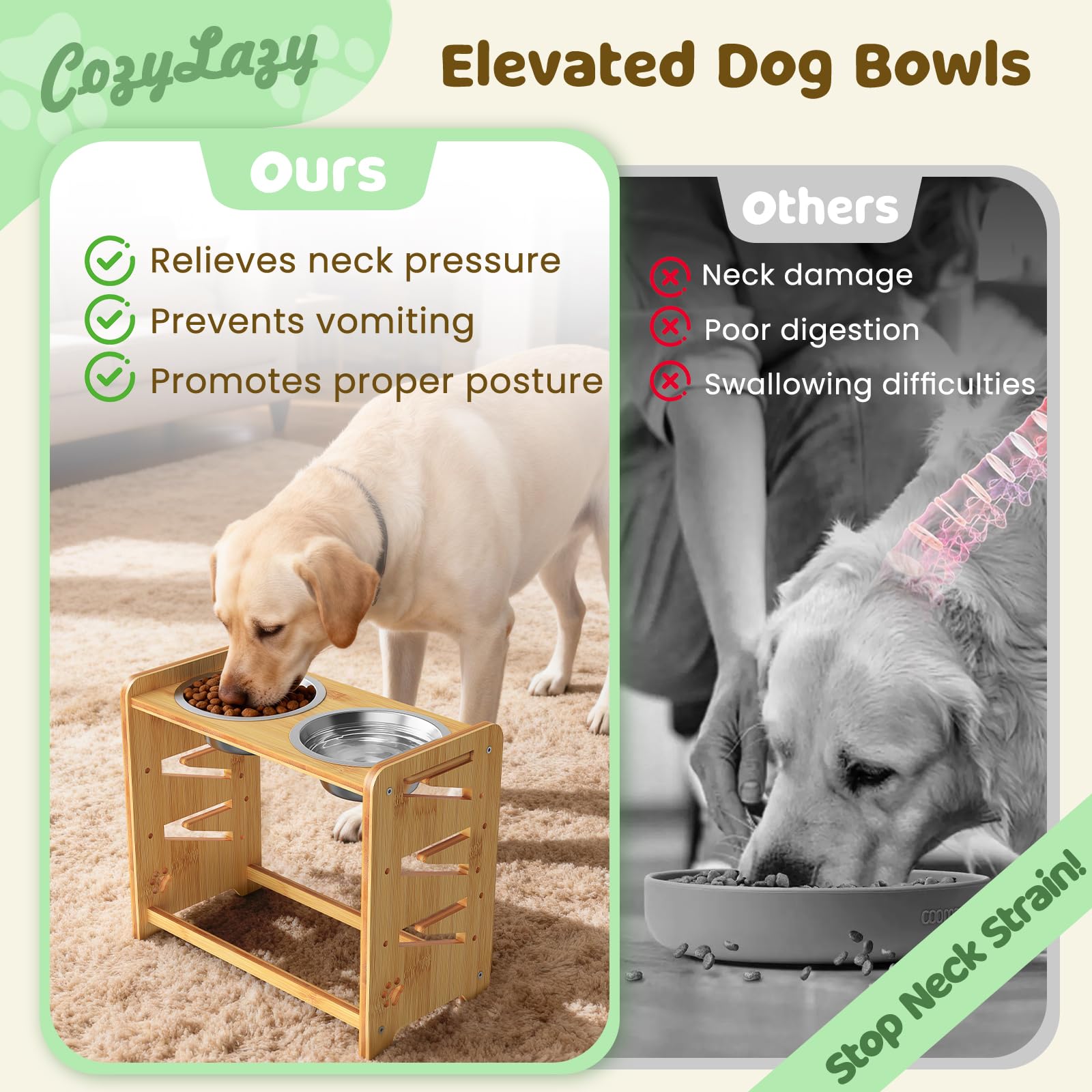 CozyLazy tilt angle shows 15-degree design for easier swallowing.