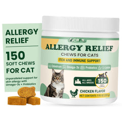 CPFK Cat Allergy Relief Chews bottle for daily convenient use
