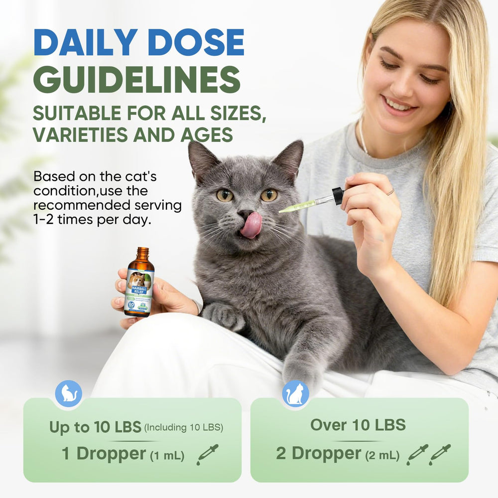 CPFK Hairball Drops Bottle Close-Up emphasizes safe ingredients and vet-approved formula.