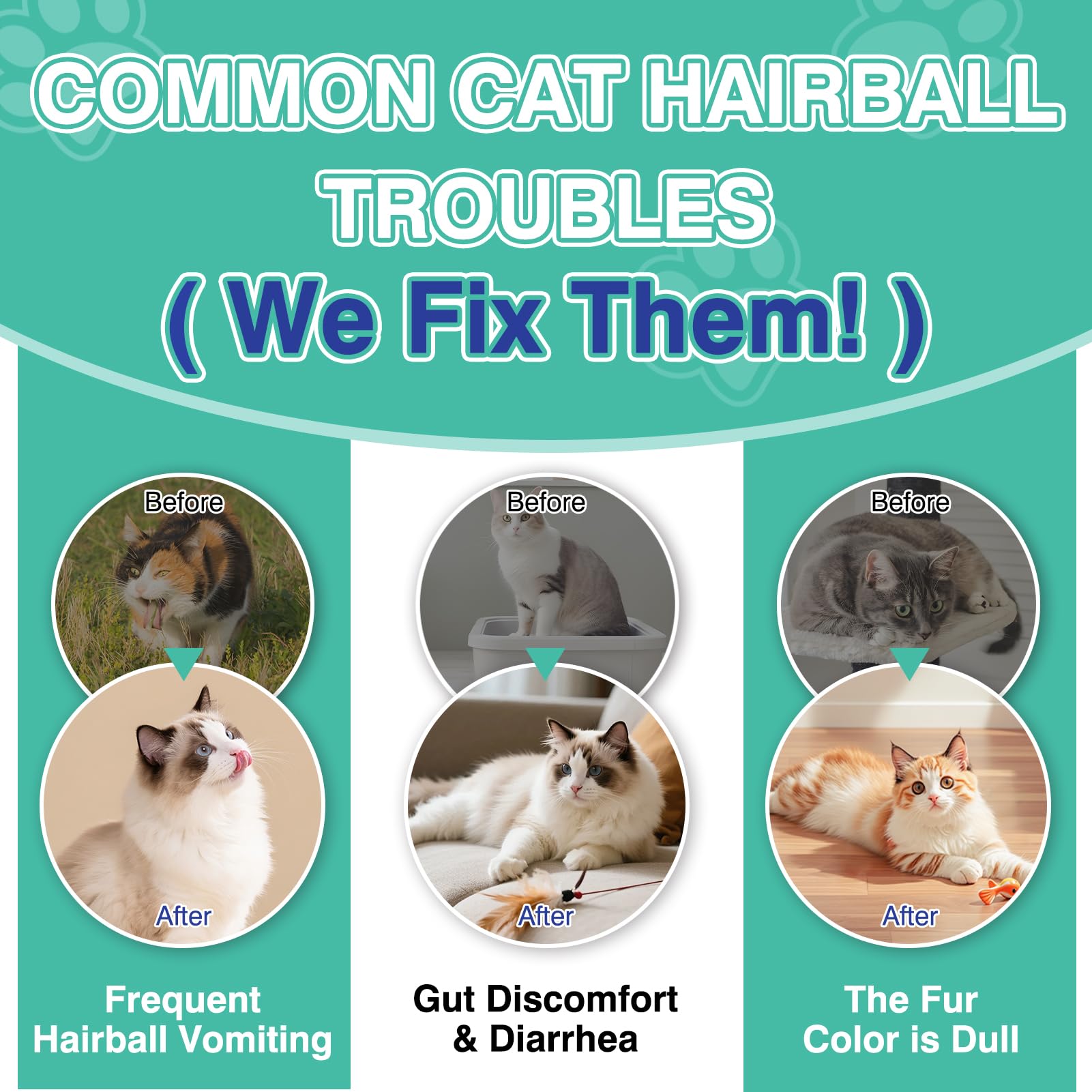 CPFK cat hairball remedy treats cat-eating demonstrates easy daily feeding