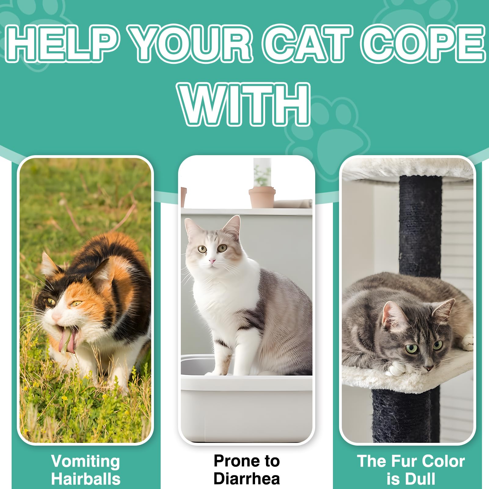 CPFK Hairball Remedy Treats bottle label, 150 treats per bottle.