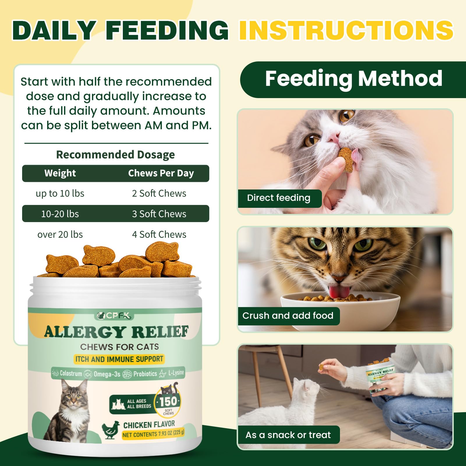 CPFK Vet-recommended cat allergy chews packaging conveys safety