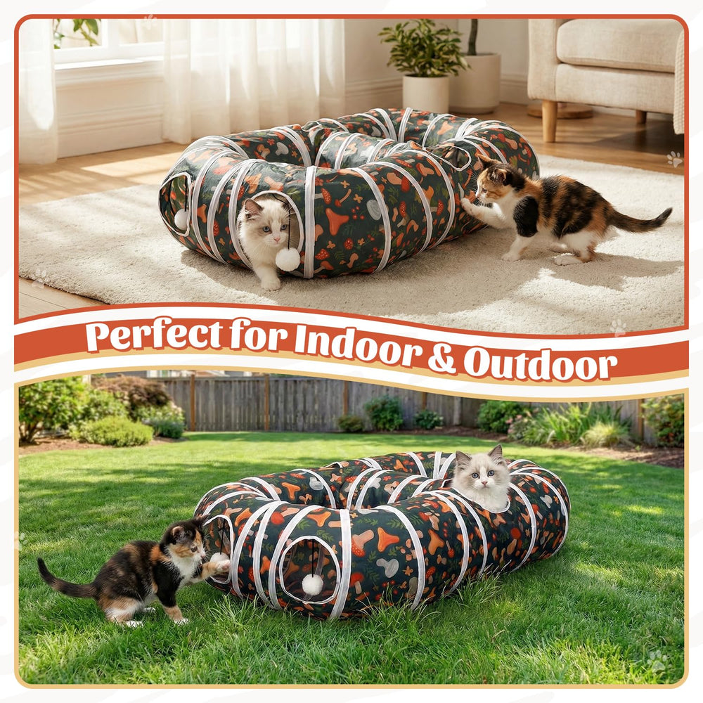 Cpvbobul cat-tunnel for indoor-outdoor exercise and exploration.