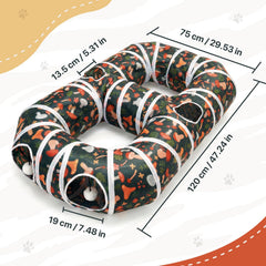 Cpvbobul cat tunnel peephole offers peek-a-boo play and stimulation.
