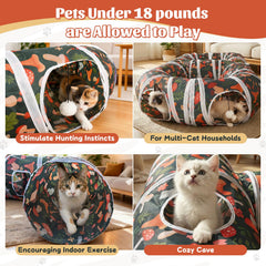 Cpvbobul sturdy wire-frame tunnel keeps shape during active play.