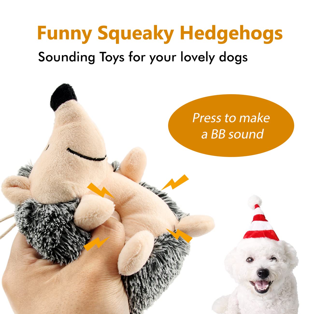 CPYOSN Duck squeaky plush toy in grey and yellow encourages fetch.