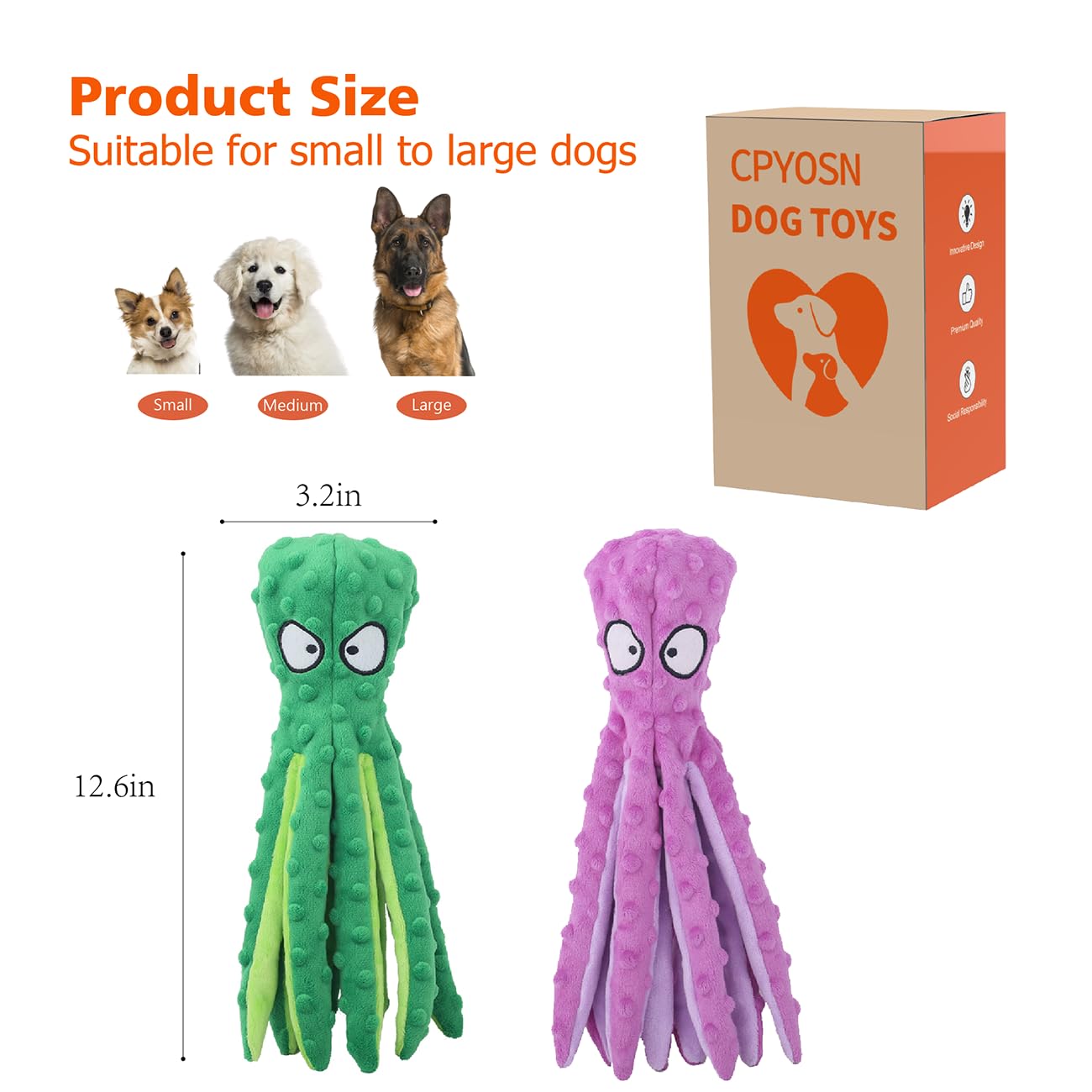 CPYOSN Two-pack octopus toys ideal for training, games, and boredom reduction.