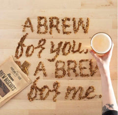 Crafted by Humans Brew Biscuit crunch close-up emphasizes satisfying texture for dogs.