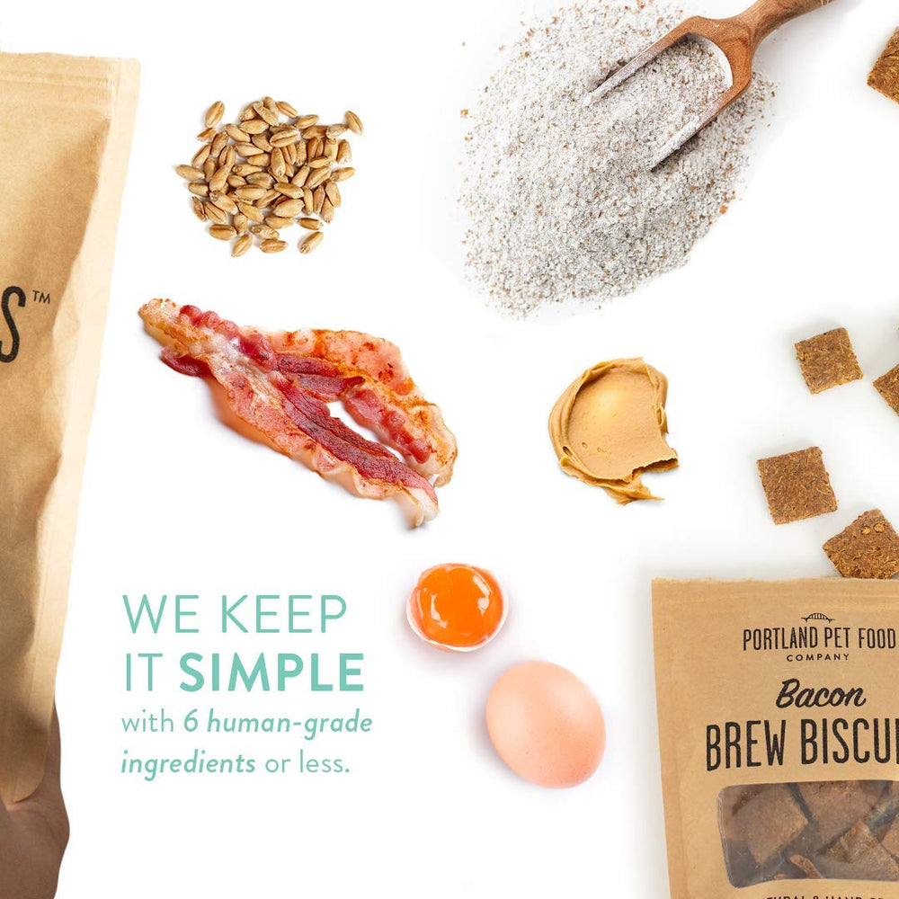 Crafted by Humans Brew Biscuit mixed flavors close-up, appealing for dogs with varied tastes.