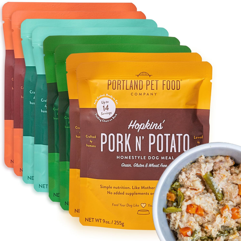 Portland Pet Food Company Beef N Rice pouch for quick, wholesome meals.
