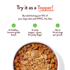 Crafted by Humans Tuxedo’s Chicken & Yams packaging highlights USA sourcing and simple nutrition benefits.