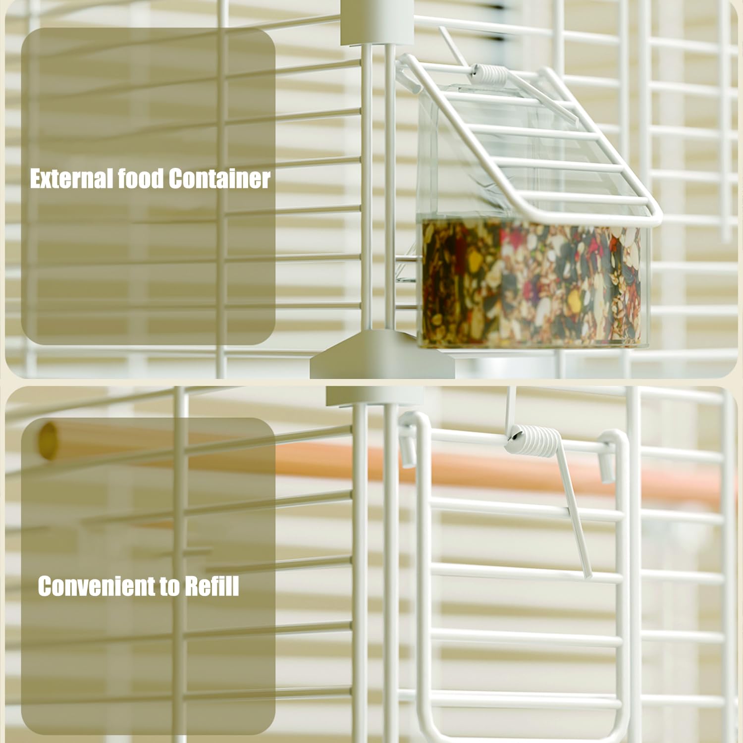 Craftsboys Basic Bird Cage elevated design keeps birds safe from drafts